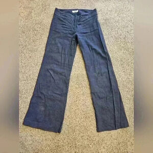 Farhi by Nicole Farhi Linen Blend Blue/Navy Trouser, Size 2